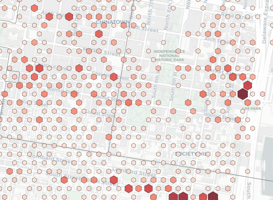 An interactive density map of tickets across Philly